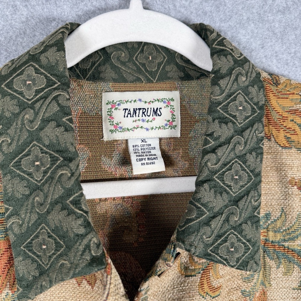 Tantrums tapestry jacket womens XL fall button front patterned 90s Vintage - Picture 7 of 7